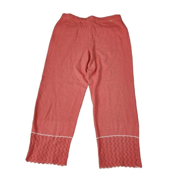 St. John Sport Pants Medium Santana Knit Embroidered Wide-Leg‎ Wool Marie Gray - Picture 1 of 12